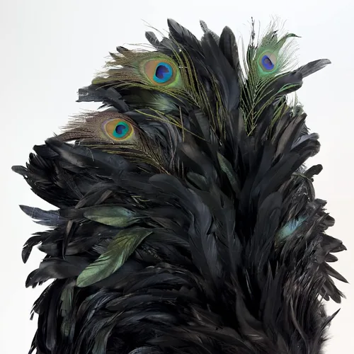Vista 4 de Máscara veneciana de mascarada, máscara barroca de plumas Mardi Gras, máscara de plumas de carnaval Burlesque