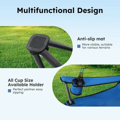 Vista 8 de ALPHA CAMP Sillas de camping con toldo resistente con sombrilla ajustable Heavy duty 400 LBS, Steel Frame, Sturdy, Ergonomic,600D Oxford fabric