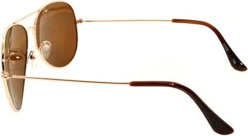 Vista 3 de Marco elegante del metal del oro de las gafas de sol de la lente de Brown de, Marrón