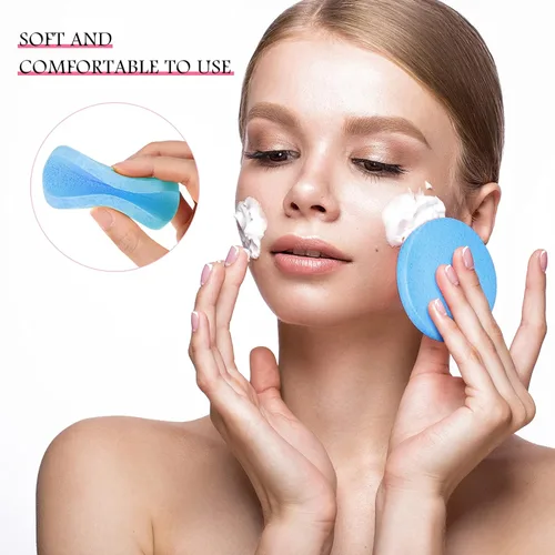 Vista 3 de Patelai 120 esponjas faciales comprimidas para esteticistas, eliminación de maquillaje facial, almohadilla de esponja de limpieza, exfoliante, spa
