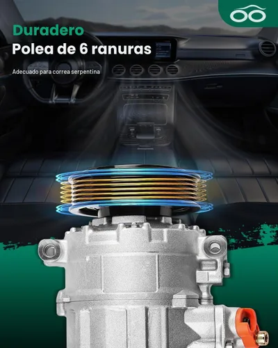 Vista 5 de SCITOO Compresor de CA para Audi A3 2.0L 2006-2007, compresor de aire acondicionado de enfriamiento rápido para Volkswagen Beetle 2.0L 2012-2017