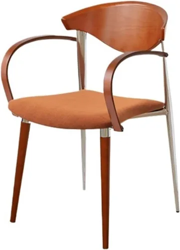 Vista 9 de sillas de comedor Wooden Dining Chairs, Mid-Century Modern Kitchen Chair with Curved Backrest and Metal Legs, Living Room Modern Kitchen(Blue)