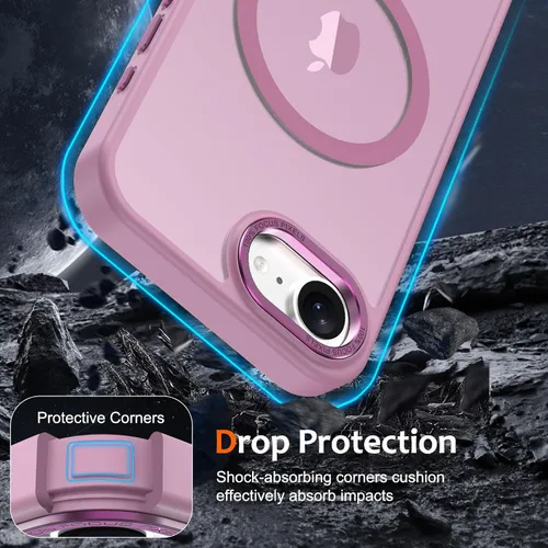 Vista 561 de Anuck - Funda magnética para iPhone 11 compatible con MagSafe, carcasa trasera mate translúcida dura, borde de TPU, delgada, resistente a impactos