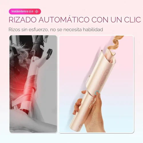 Vista 3 de Rizador Inalámbrico Automático TYMO - TYMO CurlGo de 1 Pulgada, Rizador Giratorio de Varilla para Ondas de Playa, Rizadores de Pelo Portátiles