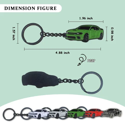 Vista 2 de Llavero para Dodge Challenger, Dakota, Charger, SRT, Avenger, Durango, Caravan, accesorios para Dodge Charger 2015-2022