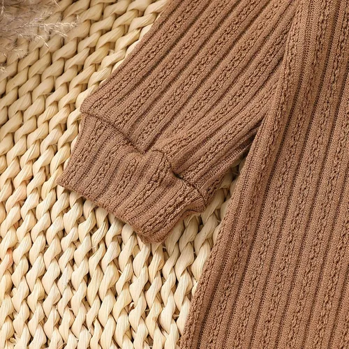 Vista 5 de Yookoom Baby Boys Girls 2 Pack Solid Romper Long Sleeve Knit Cotton Button One Piece Jumpsuit Outfits Clothes