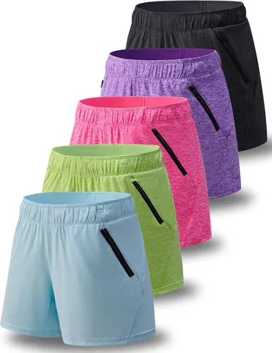 Vista 18 de Paquete de 1 o 5 pantalones cortos de entrenamiento para mujer con Negro