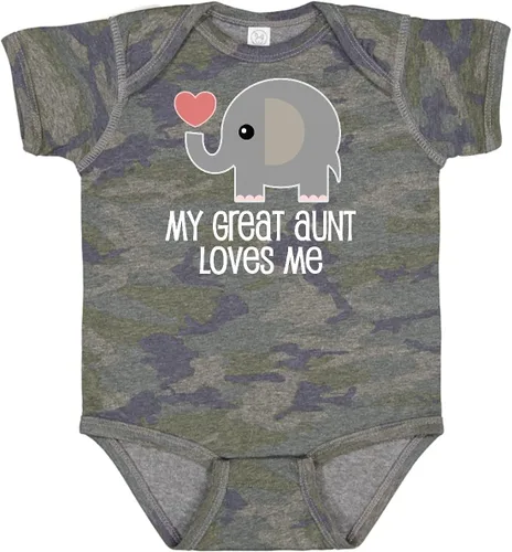 Vista 5 de inktastic Body para bebé Great Aunt Loves Me Elefante 0040 Negro