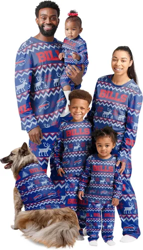Vista 33 de FOCO NFL womens Nfl Team Ugly Pattern Matching Set Family Holiday Pajamas