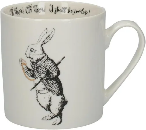 Vista 7 de V&A Taza de Alicia en el País de las Maravillas en caja de regalo, diseño de Alicia, porcelana fina, color blanco, 11.8 fl oz