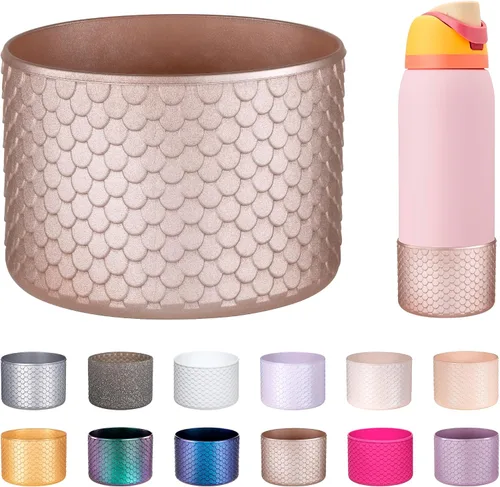 Vista 24 de Funda de Silicona para Botella de Agua Owala de 24oz, Manga Protectora Antideslizante Brillante para Botella de Agua Owala que Protege las Botellas