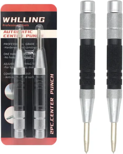 Vista 7 de Punzón central automático de 2 piezas, perforador central con resorte de 5 pulgadas con herramienta de perforación ajustable para metal, madera