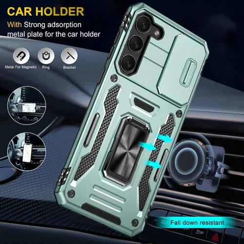 Vista 6 de ANGELAS - Funda a prueba de golpes para Samsung Galaxy S23 Plus, parachoques de silicona TPU con protección anticaídas, cubierta deslizante