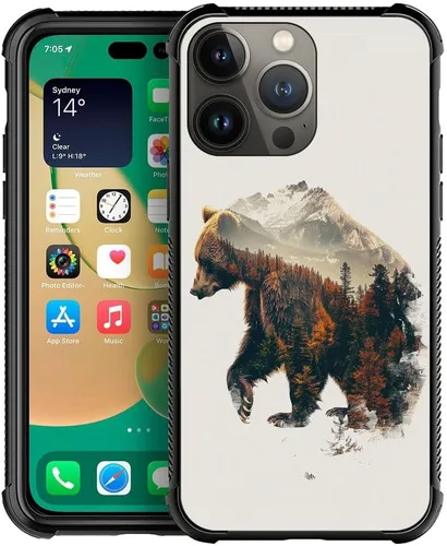 Vista 11 de Funda compatible con iPhone 8 Plus, diseño de oso de bosque otoñal, a prueba de golpes, antiarañazos, carcasa trasera de policarbonato duro