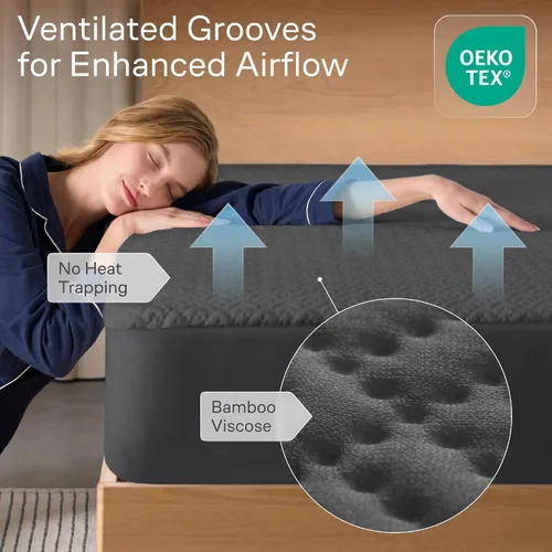 Vista 3 de Protector de colchón individual 100% impermeable, protección de 360 grados contra derrames, manchas y accidentes para padres y dueños de mascotas