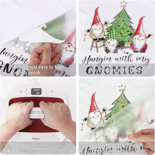 Vista 5 de 12 hojas de vinilo de transferencia de calor de Navidad, transferencia de calor de Navidad para camisetas, calcomanías de vinilo HTV para planchar