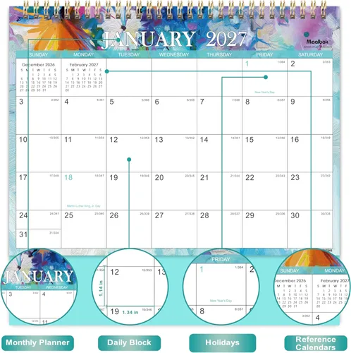 Vista 8 de Calendario de escritorio 2027 - Calendario de escritorio con tapa de pie