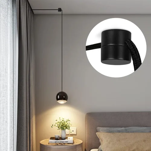 Vista 9 de Paquete de 3 Ganchos de Metal Swag para Luces Colgantes de Techo, Gancho de Luz Colgante para Lámpara, Ganchos de Techo Negros, Ganchos de Pared