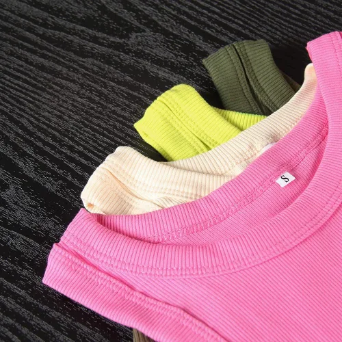 Vista 5 de GEMBERA Camiseta sin mangas para mujer, cuello alto, casual, básica, de algodón, acanalada, ajustada