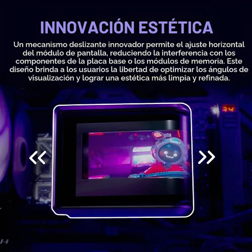 Vista 6 de ASUS ROG RYUO IV 360 ARGB con pantalla AMOLED curvada móvil de 6.67 pulgadas que admite video de efecto 3D o estadísticas de sistema