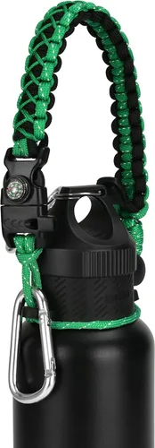Vista 34 de Asa de cuerda de paracaídas para botellas Hydroflask 2.0 de boca ancha y estándar, con nuevo soporte de anillo de seguridad, 12oz - 64oz