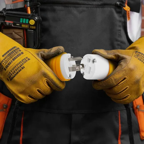 Vista 6 de RVGUARD extremos de cable de extensión macho y hembra, juego de enchufe y conector de repuesto de hoja recta de 15 A 125 V de servicio pesado, tipo