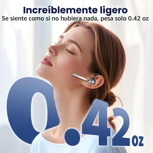 Vista 2 de Ngsod Auriculares Bluetooth, auricular inalámbrico con micrófono de cancelación de ruido mejorado, funda de carga de 500 mAh compatible con tiempo