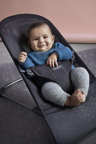 Vista 5 de BabyBjörn Asiento de tela para hamaca - Antracita, Malla, Antracita, 1 unidad (paquete de 1)