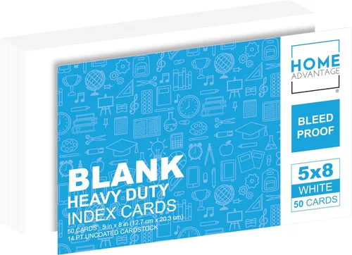 Vista 14 de Home Advantage Tarjetas de índice en blanco de 3 x 5: nuestro paquete de 50 tarjetas de notas en blanco utiliza cartulina resistente para que sean a