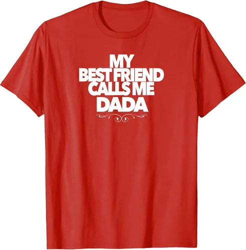 Vista 9 de My Best Friend Calls ME DADA Funny Baby Shower Present dad T-Shirt Asphalt Grey