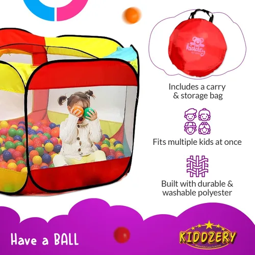 Vista 6 de Piscina de Pelotas para Niños Tienda Emergente Grande para Niños Pequeños - Juguetes de Regalo para Interior y Exterior para Bebés Niñas y Niños