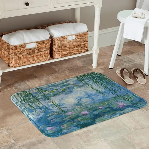 Vista 6 de INVIN ART Claude Monet Water Lilies Non-Slip Door Mat Art Decor