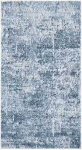 Vista 63 de SAFAVIEH Amelia Collection ALA700A - Alfombra decorativa de 2'2" x 4', diseño moderno abstracto, color marfil y azul, no desprende pelusa y de fácil