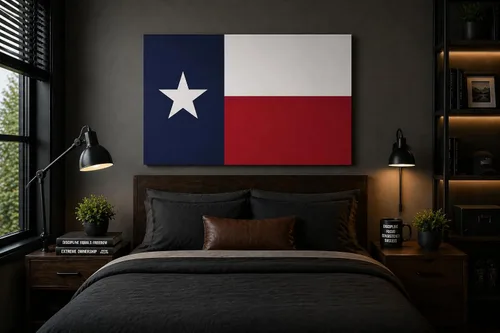 Vista 2 de Lienzo decorativo para pared, diseño de bandera de Texas, arte de Texas, póster de Texas