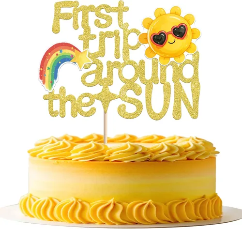 Vista 16 de 36 piezas de decoración para cupcakes de sol de doble cara con diseño de flores y sonrisas, decoración de cupcakes SunShine para temática de sol