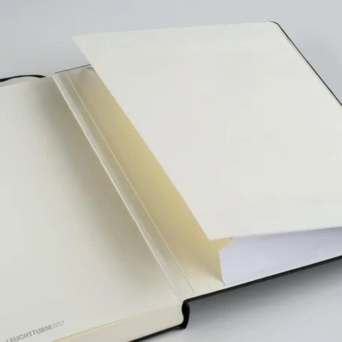 Vista 4 de LEUCHTTURM1917 - Cuaderno de tapa dura mediano A5 con 251 páginas numeradas para escritura y diario (negro, liso)