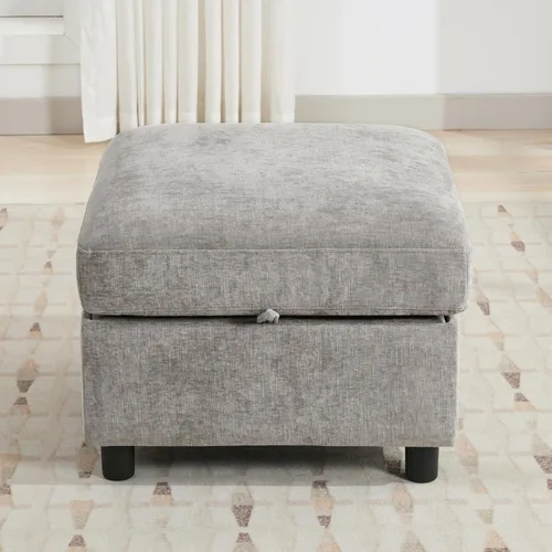 Vista 55 de WUTUTUEE Sofá biplaza modular de 58 pulgadas, sofá biplaza moderno de 2 plazas con almacenamiento, sofá modular de felpilla para sala de estar, Beige