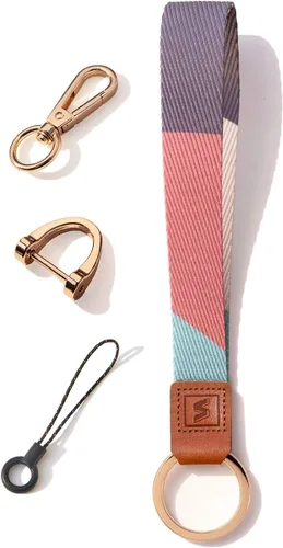 Vista 13 de Correa de cordón para llaves, diseño de patrón original para llavero de muñeca