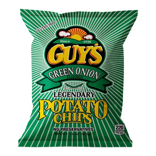 Vista 10 de Guys - Papas fritas de crema agria y cebolla, bocadillos saludables y salados con una mezcla única de especias, papas fritas naturales, papas fritas