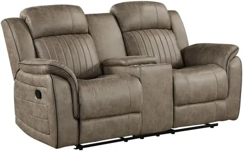 Vista 5 de Lexicon Centeroak - Juego de sofá reclinable manual de microfibra de 2 piezas, color marrón arena