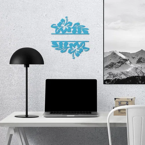 Vista 7 de ANDstic523751BE - Calcomanías de vinilo impermeable de alta calidad con borde de hibisco dividido (azul celeste) para accesorios de teléfono