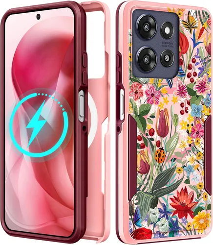 Vista 66 de Funda para Moto G 5G 2024 – Compatible con MagSafe para mujeres y niñas, bonita funda protectora magnética para teléfono, diseño femenino Kawaii