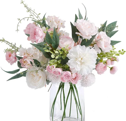 Vista 11 de Anna's Whimsy Ramos de flores artificiales, ramos de flores artificiales de seda para bodas, decoración de mesa del hogar, centros de mesa de boda