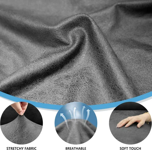 Vista 32 de Fundas para Sillón de 2 Piezas con Cojín en T, Fundas de Aspecto de Cuero para Sofá, Fundas para Sillas, Protector de Muebles Elástico, Funda