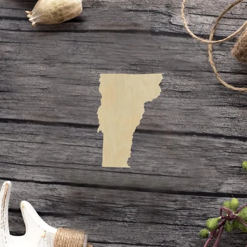 Vista 3 de Artesanía de madera del estado de Vermont, arte de madera sin terminar, letrero de madera para bricolaje, placa de pared inspiradora de granja