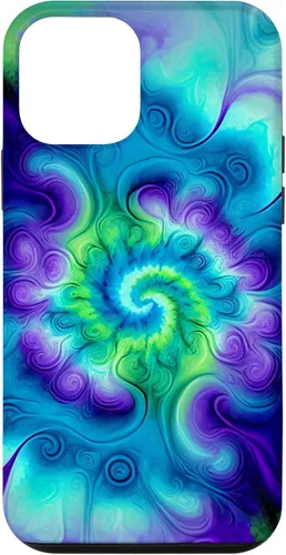 Vista 16 de Tie Dye Colorido Azul Cian Púrpura Verde Diseño Caso para iPhone 17