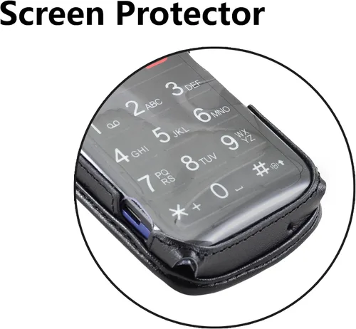 Vista 8 de Turtleback Funda ajustada para Kyocera DuraXV Flip Phone Negro Cuero Giratorio Clip de Cinturón Desmontable