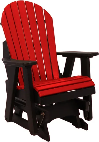Vista 43 de Silla mecedora Aruba Adirondack de 2 pies, fabricada en Amish, madera de polietileno para exteriores, accesorios de acero inoxidable, fabricada