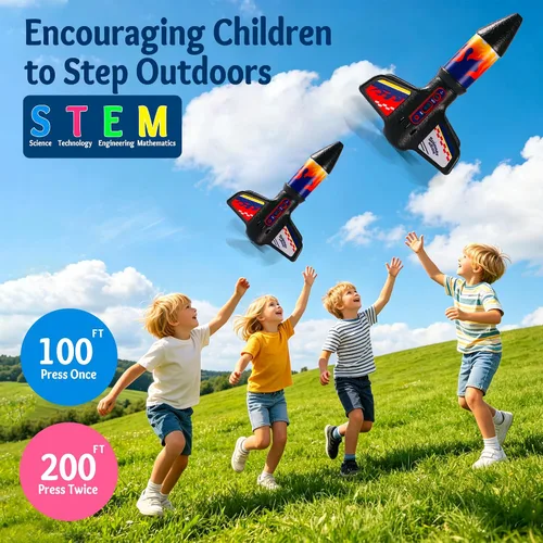 Vista 2 de Rocket Launcher for Kids, Auto Electric Launch up to 200 FT, Ages 5-13 Flame