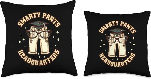 Vista 3 de Elevate Your Intelligence in Style Smarty Pant Headquarters Leader School Throw Pillow, 16x16, Multicolor